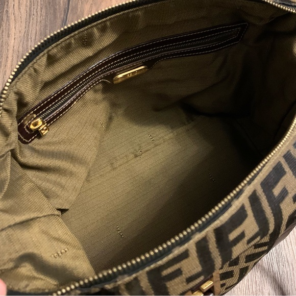 ❌SOLD❌ Vintage Fendi Zucca Brown Monogram Canvas Convertible Boston Bag - Picture 11 of 14